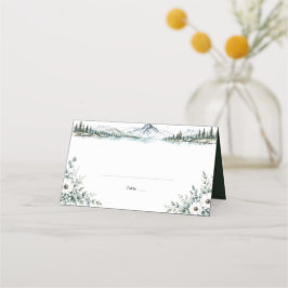 山の湖の森の結婚式プレイスカード プレイスカード