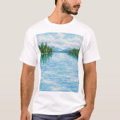 山の湖の森の風景 Tシャツ (正面)