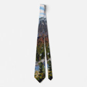 山の湖の油絵風景画 ネクタイ (正面)