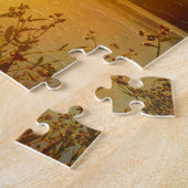 山の湖の矢印に日没 ジグソーパズル (側面)