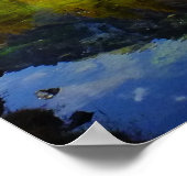 山の湖の風景 ポスター (角)