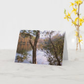 山の湖 カード (黄色い花)