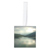 山の湖 キューブオーナメント (正面)