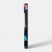 山の満月にオオカミ*パーソナライズ* iPhoneケース (左側面)