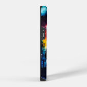 山の満月にオオカミ*パーソナライズ* iPhoneケース (右側面)