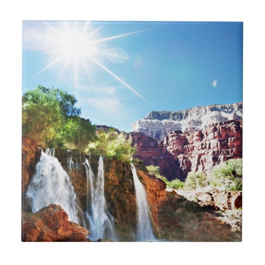 山の滝 タイル (正面)