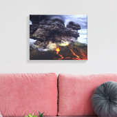 山の火山の噴火 キャンバスプリント (インサイチュ (リビング))