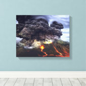 山の火山の噴火 キャンバスプリント (インサイチュ (ウッドフロア))