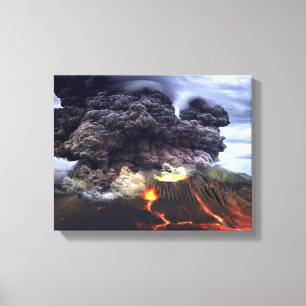 山の火山の噴火 キャンバスプリント