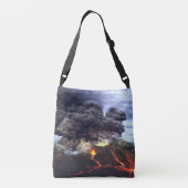 山の火山の噴火 クロスボディバッグ (裏面)