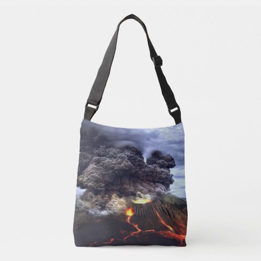 山の火山の噴火 クロスボディバッグ (正面)