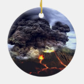 山の火山の噴火 セラミックオーナメント (裏面)