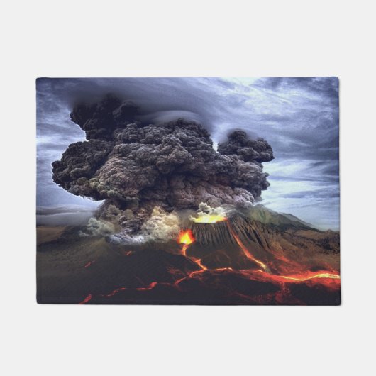 山の火山の噴火 ドアマット (正面)