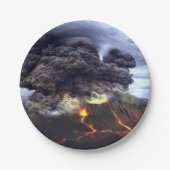 山の火山の噴火 ペーパープレート (正面)