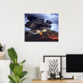 山の火山の噴火 ポスター (ホームオフィス)