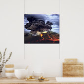 山の火山の噴火 ポスター (キッチン)