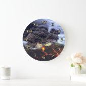 山の火山の噴火 ラージ壁時計 (ホーム)