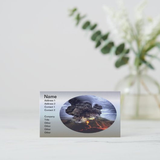 山の火山の噴火 名刺 (スタンド正面)