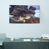 山の火山の噴火 横断幕 (トレードショー)