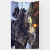 山の火山の噴火 横断幕 (縦)