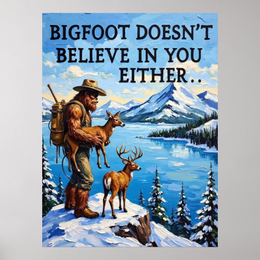 山の熟考：サスカッチと子鹿 ポスター (正面)