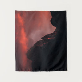 山の燃えるような夕日 タペストリー