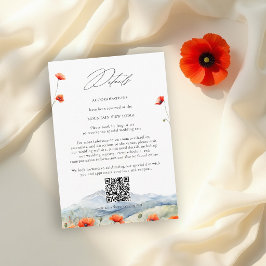 山の牧場の夏のポピーの結婚式の詳細 エンクロージャーカード