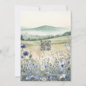 山の牧場の野の花のアウトドアウェディング 招待状 (裏面)