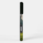 山の牧場の黒馬 iPhoneケース (右側面)