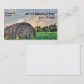 山の牧草地の干し草ベール 名刺 (正面/裏面)