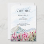 山の牧草地の水の色の私たちに参加結婚する 招待状 (正面)