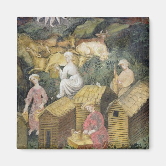 山の牧草 マグネット (正面)