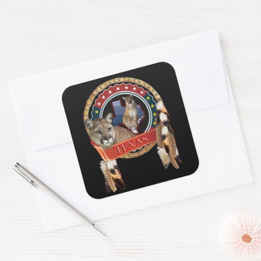 山の獅子テキサス州 スクエアシール (封筒)