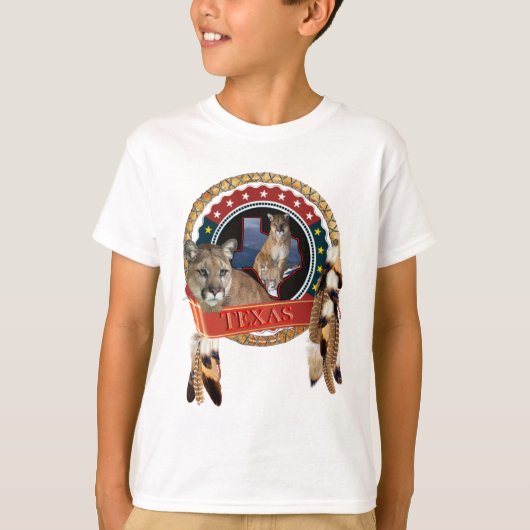 山の獅子テキサス州 Tシャツ (正面)