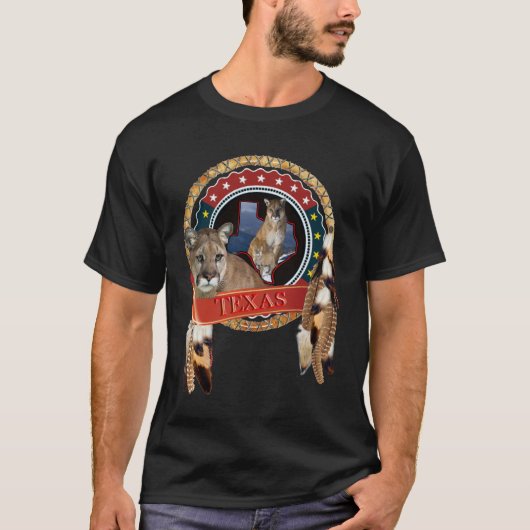 山の獅子テキサス州 Tシャツ (正面)