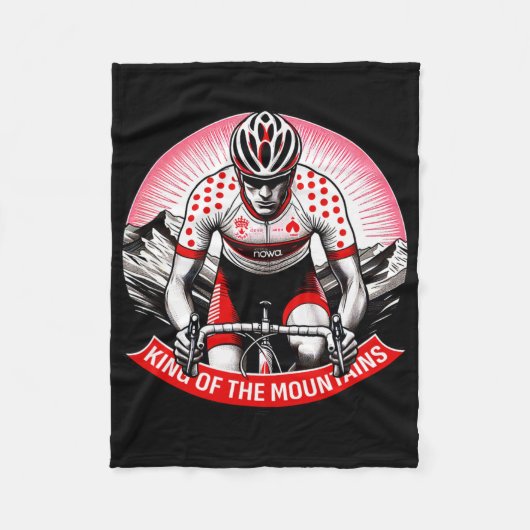 山の王クライミング自転車ツアーライダー フリースブランケット (正面)