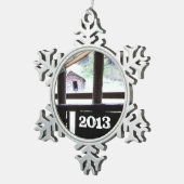 山の生活 • モンタナ スノーフレークピューターオーナメント (右)