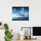 山の男のファンタジー彫刻 ポスター (ホームオフィス)