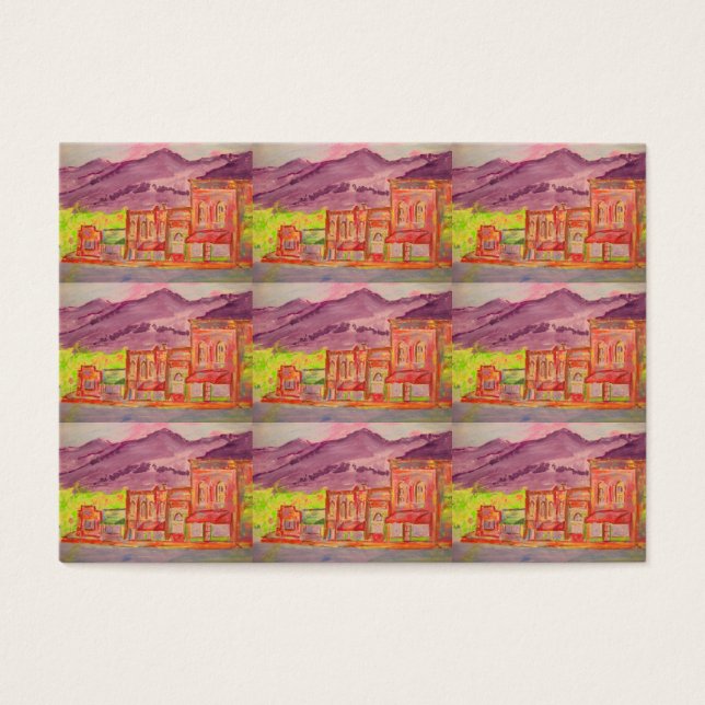 山の町の水彩画 (正面)