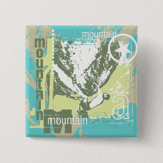 山の登山のTシャツおよびギフト 缶バッジ (正面)