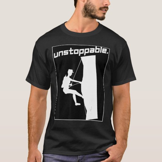 山の登山グラフィックスポーツのモチベーション停止 Tシャツ (正面)
