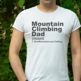 山の登山パパ山々が呼び出し Tシャツ