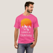 山の登山者ハイキングと登山 Tシャツ (正面フル)