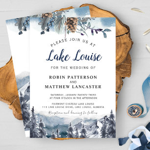 山の目的地、水の色の森結婚の 招待状