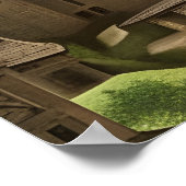 山の石の家の古い町 ポスター (角)