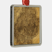 山の砂漠のIslandPanoramicの地図 メタルオーナメント (右)