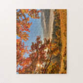 山の秋の森林 ジグソーパズル (縦)