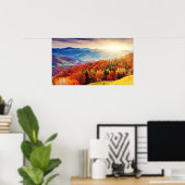 山の秋林景観 ポスター (ホームオフィス)