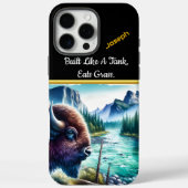 山の穏やかな川のそばのバッファロー Case-Mate iPhoneケース (裏面)