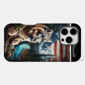 山の空の下のユキヒョウ iPhoneケース (裏面横)